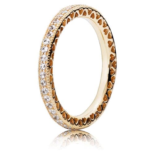 Pandora 14K Gold Hearts of Pandora Ring 150181C 150181CZ — foto 1 di 1