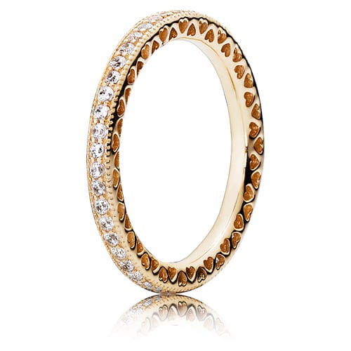 14K Gold Hearts of Pandora Ring
