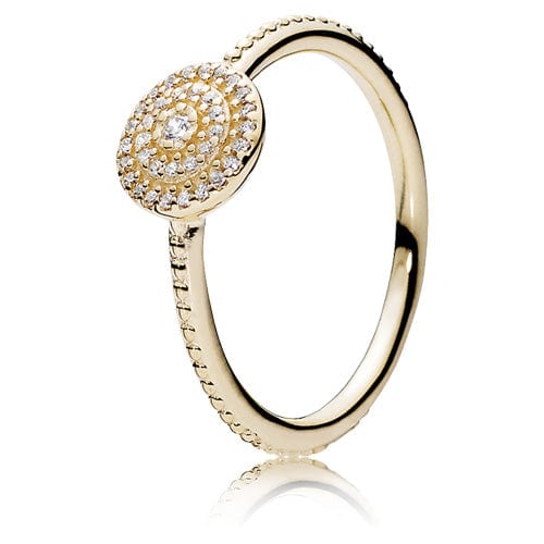 14K Gold Radiant Elegance Ring with Clear Zirconia