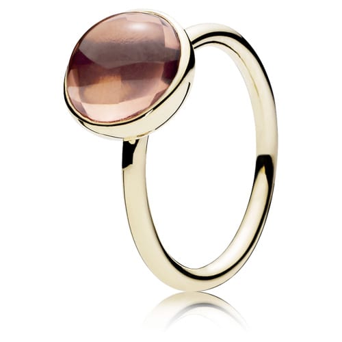 14K Gold Poetic Droplet Ring with Blush Pink Crystal