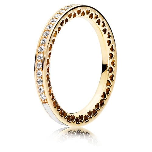 Pandora 14K Gold Radiant Hearts of Pandora Ring 150186C 150186CZ — Foto 1 von 1