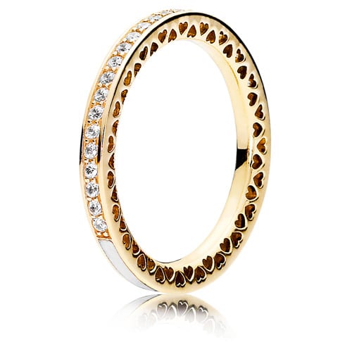 14K Gold Radiant Hearts of Pandora Ring
