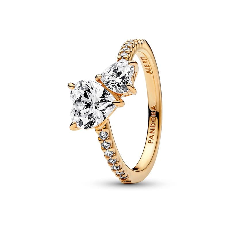 Pandora Double Heart Sparkling Ring 161198C01 161198 — Foto 1 von 1