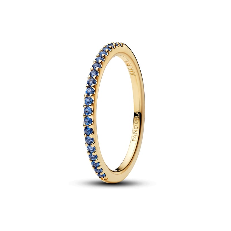 Sparkling Green Half-Eternity Band Ring
