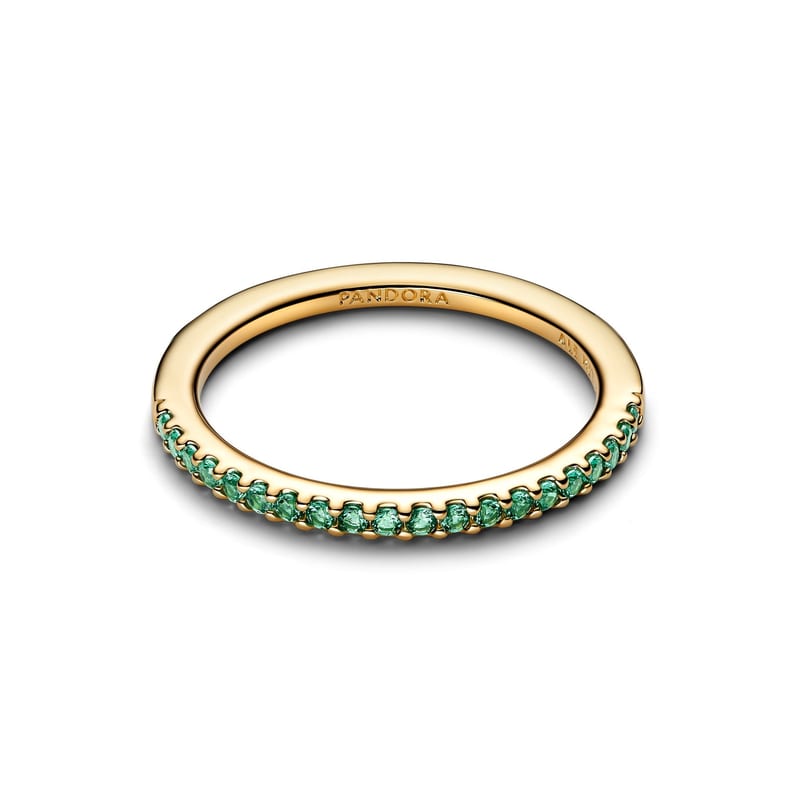 Sparkling Green Half-Eternity Band Ring