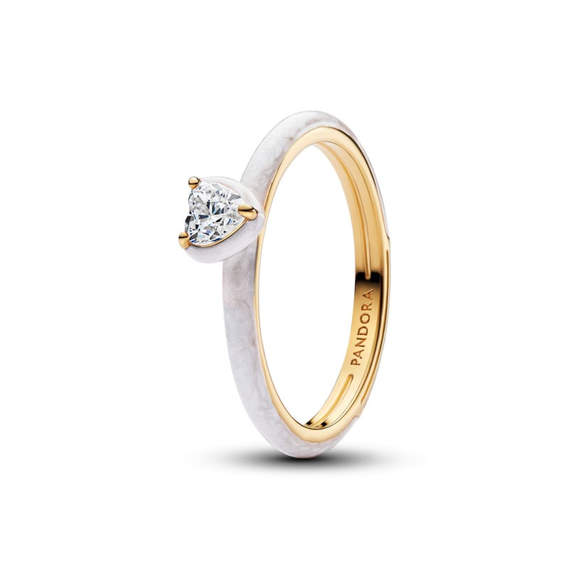 Pandora White Chakra Heart Ring