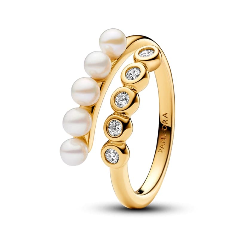 Pandora Treated Freshwater Cultured Pearls & Stones Open Ring 163146C01 163146 — photo 1 of 1
