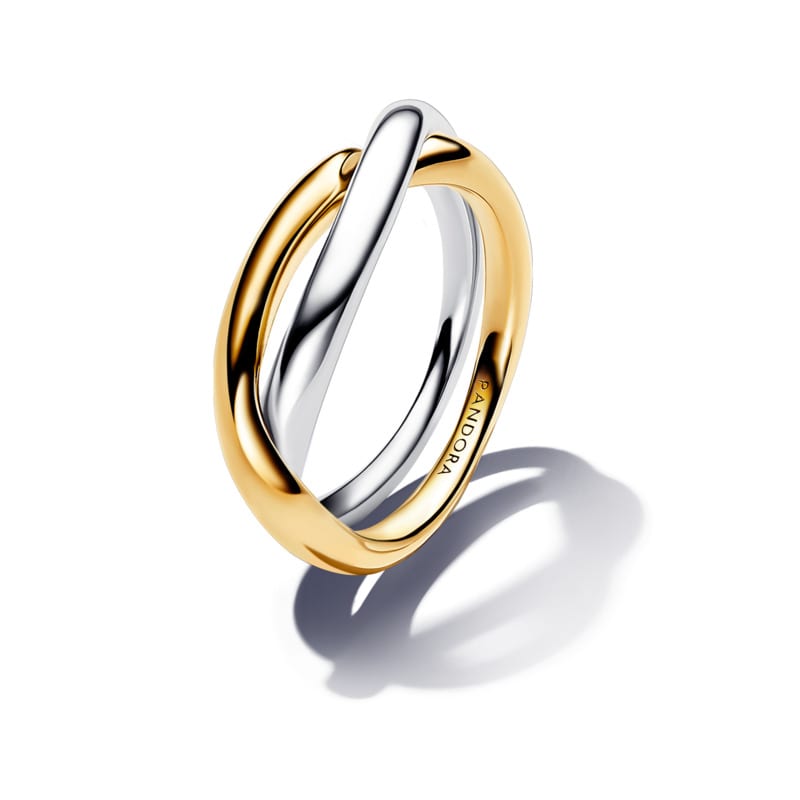 Gold Two-tone Entwined Bands Ring