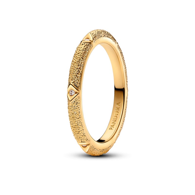 Gold Pandora ME Texture and Stones Ring