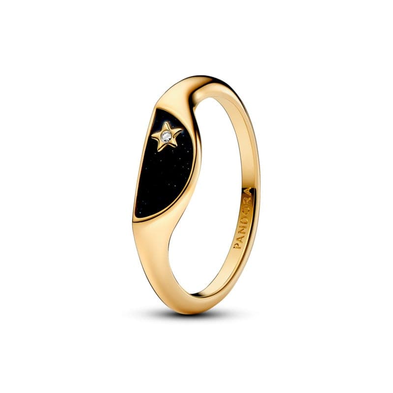 Pandora Gold Pandora ME Halved Enamel Signet Ring 163325C01 163325 — photo 1 sur 1