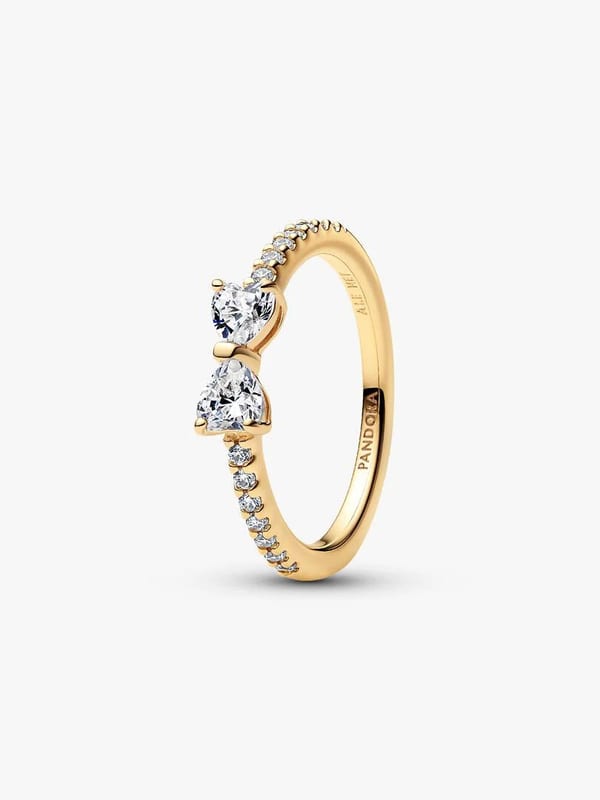 Pandora Sparkling Clear Bow Ring