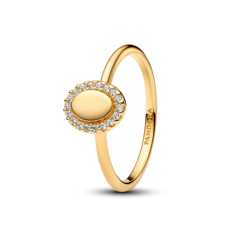 Pandora Engravable Oval Halo Ring