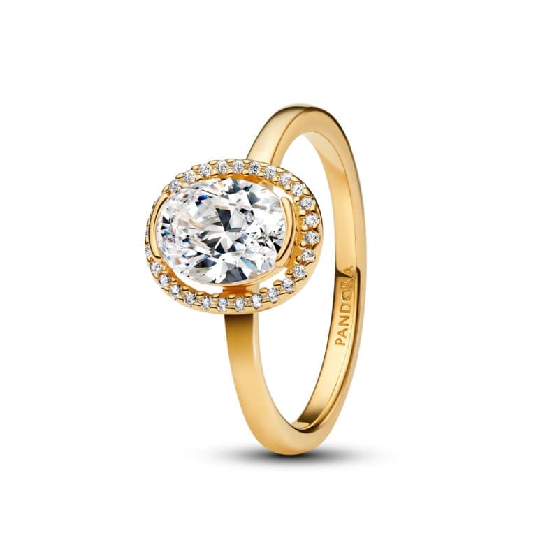 Pandora Oval Sparkling Halo Ring 163802C01 163802 — photo 1 of 1