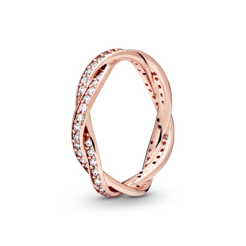 Pandora Sparkling Twist Lines Ring