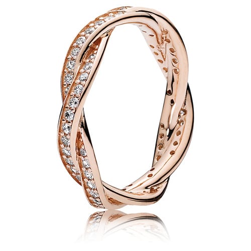 Pandora Sparkling Twist Lines Ring