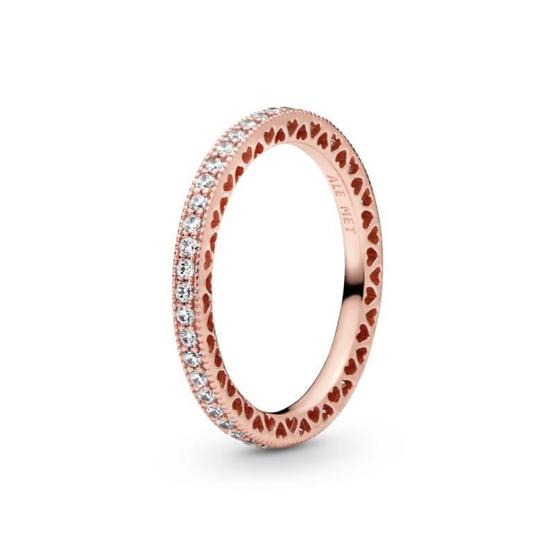 Hearts of Pandora Ring in Pandora Rose™ & Clear CZ