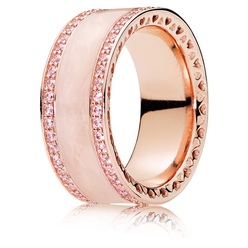 Pink Hearts Band Ring