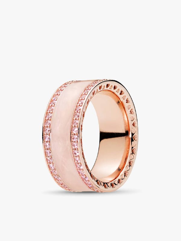 Pink Hearts Band Ring