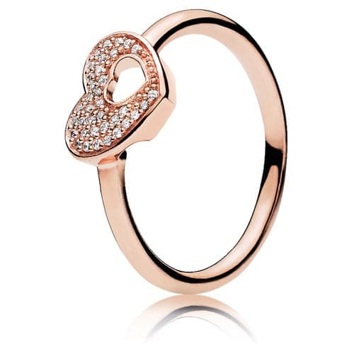 Pandora Rose ™ Shimmering Puzzle Heart Frame Ring 186550CZ 186550CZ52 — Foto 1 von 2