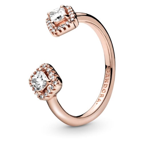 Square Sparkle Open Ring