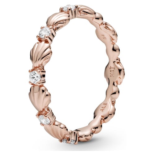 Sparkling Seashell Band Ring