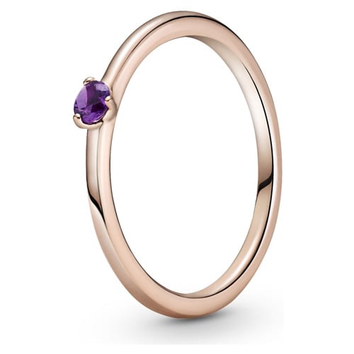 Purple Solitaire Ring