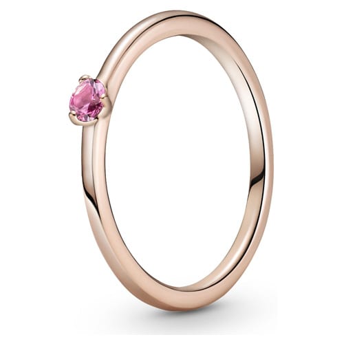 Pink Solitaire Ring