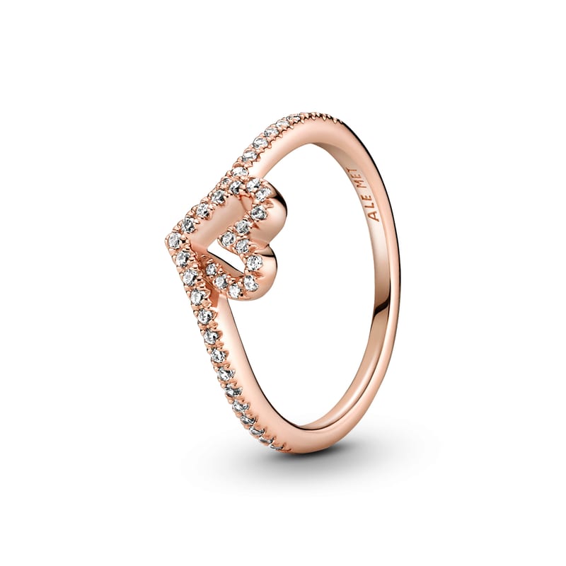 WishSparkling Wishbone Heart Ring