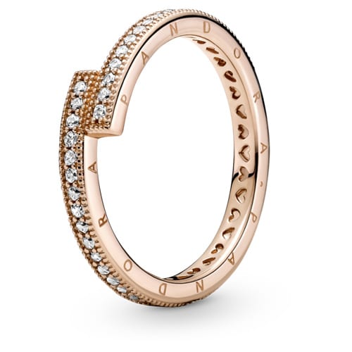 Rose Sparkling Overlapping Ring