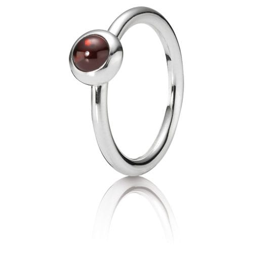 Smooth Ring with Cabochon Garnet