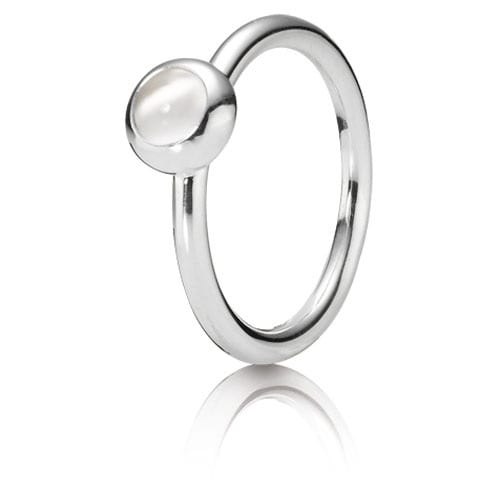 Smooth Ring with Cabochon Moonstone