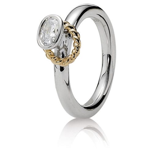 Halo Ring with Clear CZ