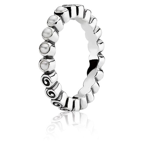 Small Spirals Ring with Pearls