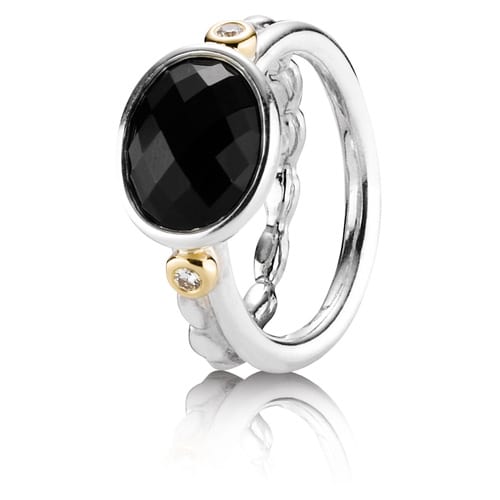 Elegant Embrace Onyx Ring with Diamonds