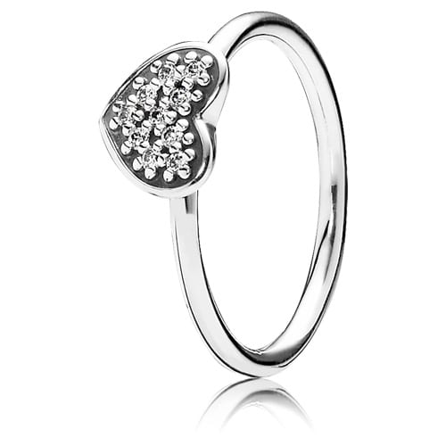 Clear Pave Heart Ring