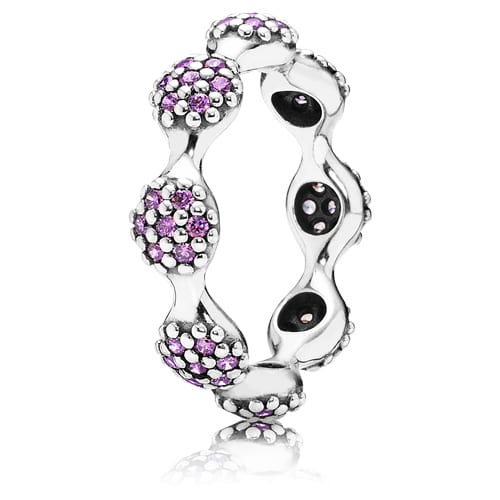 8-Pod Pave Ring with Violet Zirconia