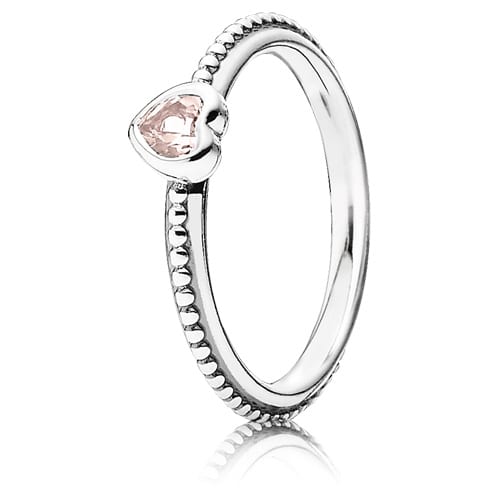 One Love Ring with Rose Pink Synthetic Sapphire
