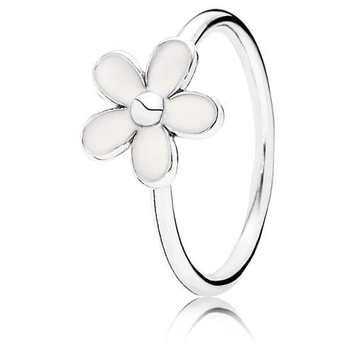 Darling Daisy Ring with White Enamel