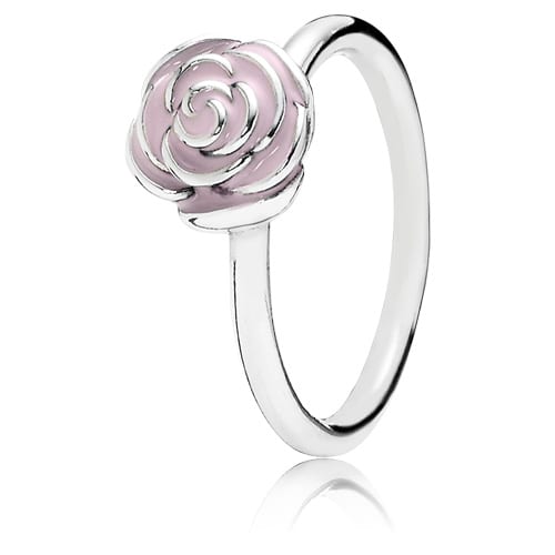 Rose Garden Ring with Pink Enamel