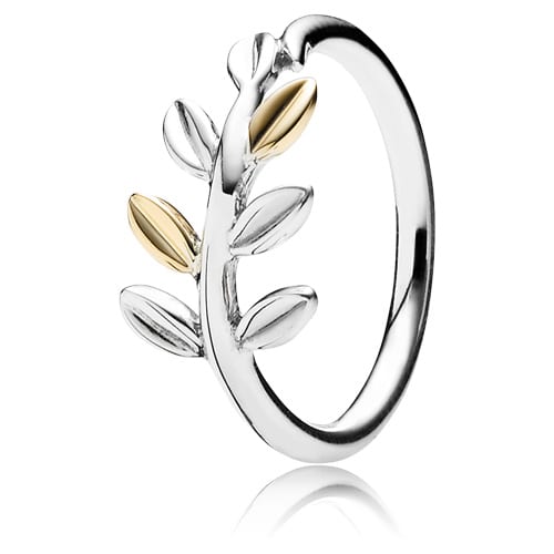 Laurel Leaves Ring with 14K Gold