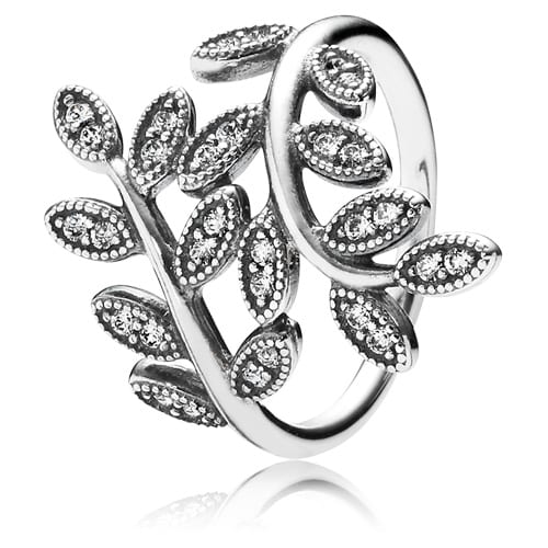 Sparkling Leaves Statement Ring