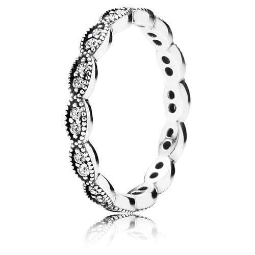 Sparkling Leaves Stackable Ring