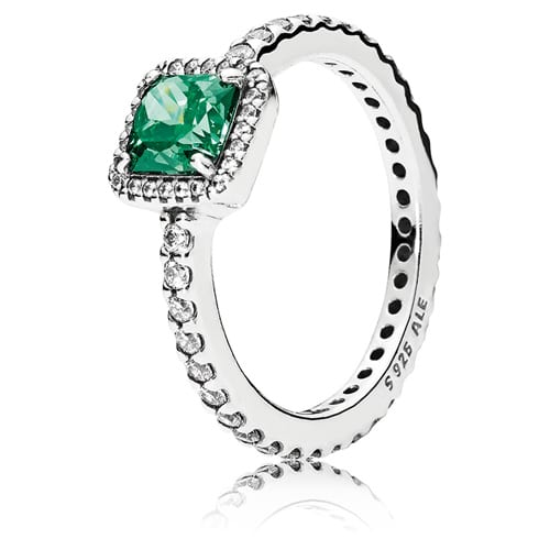Timeless Elegance Ring with Green Zirconia