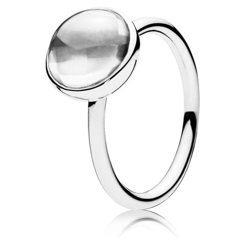 Poetic Droplet Ring with Clear Zirconia