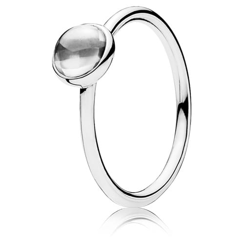 Small Poetic Droplet Ring with Clear Zirconia