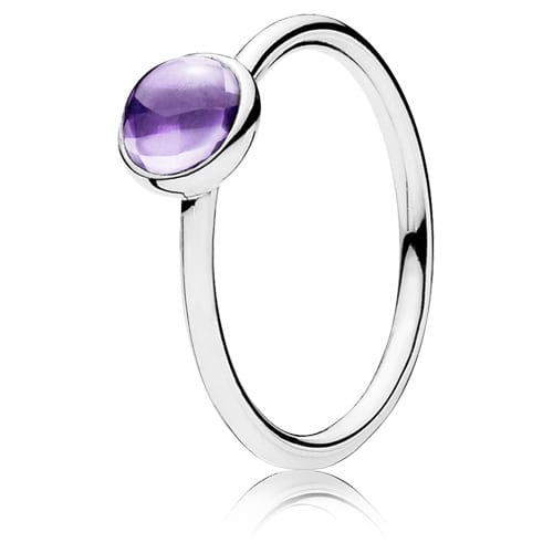 Small Poetic Droplet Ring with Purple Zirconia