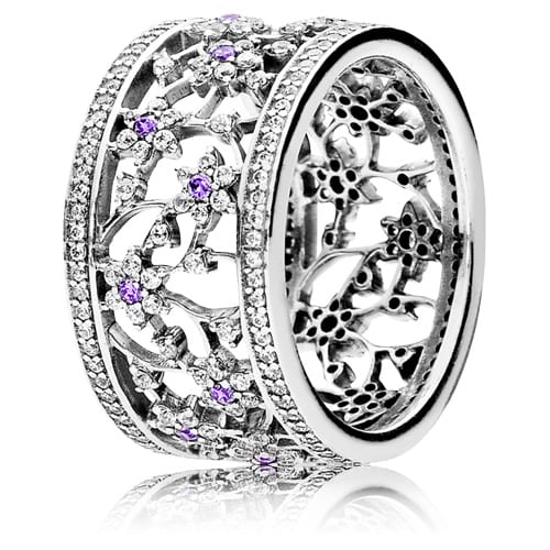 Forget Me Not Statement Ring with Purple Zirconia