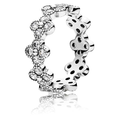Oriental Blossoms Ring with Clear Zirconia