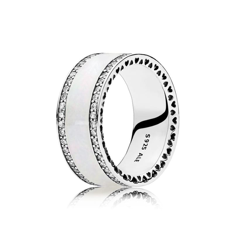 Silver Hearts of Pandora Band Ring