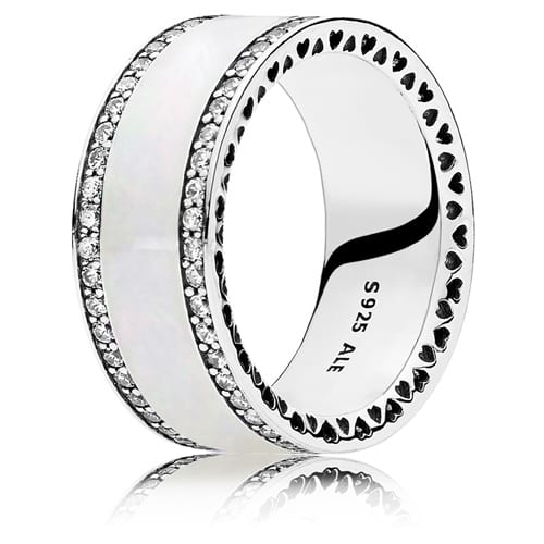 Silver Hearts of Pandora Band Ring